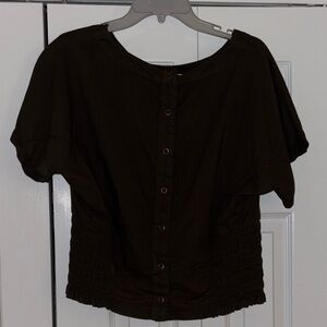 XCVI Black Short Sleeve Blouse